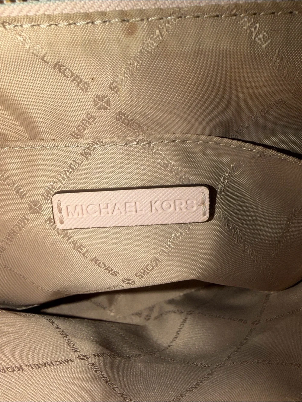 Michael Kors Beige Logo Crossbody Bag